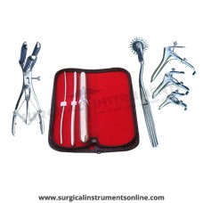Hegar uterine dilator 3 pieces set,3-4, 7-8, 17-18, wartenberg pinwheel, mathieu speculum, grave 3pcs